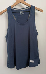 Rei Coop Women’s Large Tank Racerback Stone Blue Outdoor Trail Hike Photo 0