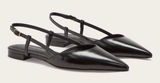 Everlane Italian Leather Pointed Slingback Flats Black Size 8.5 Photo 0