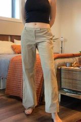 Vintage y2k Loft Petites tan cropped wide leg Marisa corduroy pants π Photo 0