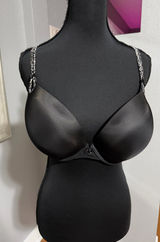 Victoria’s Secret Sexy Little Things Black Bra Cheetah Print Trim Size 38D Photo 0