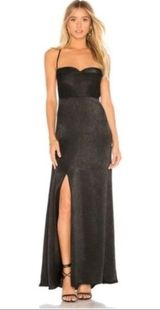 Show Me Your Mumu Black Winslet Cowl Satin Maxi Dress L Photo 0