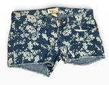 Vintage Mudd Blue Floral Shortie Low Rise Denim Shorts Frayed Hem Size 0 Y2K Photo 0