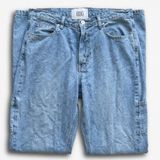 BDG Womens Cargo Jeans Light Wash Blue Denim Straight Leg Utility Pants Size 32 Photo 0