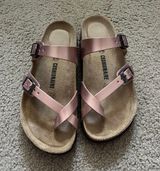 Luna Low Heel Slide Sandals Rose Gold Photo 0
