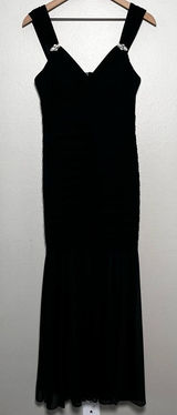 R&M Richards Women Gown 6P Black Rhinestone Ruched Formal Mermaid‎ Maxi Dress Photo 0