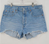 Levis Premium 501 Cut Off Denim Shorts Light Wash‎ Blue W33 56327-0086 Photo 0