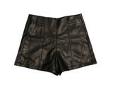 Black Faux Leather Mini High Waisted Shorts M Photo 0