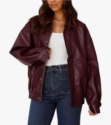 Leather Jacket Purple Size L Photo 0