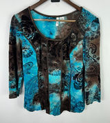 Sami + Jo Velvet Burnout Top Women M Boho‎ Festival Paisley Y2K Fairy Grunge Photo 0