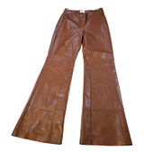 Wilfred Aritzia womens vegan leather Melina brown bootcut pants. Size 4. party Photo 0