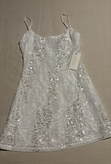 Brand new American threads white sequin mini dress.  Photo 0