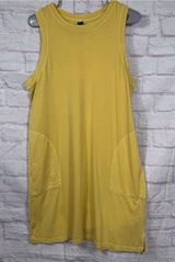 Old Navy Women’s Yellow Sleeveless Pocket Dress Size Large 100% Cotton Photo 0