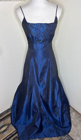 VTG 90s Windsor Iridescent Blue Taffeta Black Lace Bodice Whimsigoth Prom Dress6 Photo 0
