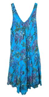 Shyloh Made in Italy Blue Gauzy Gauze Floral Sleeveless Flowy One Size NEW Photo 0