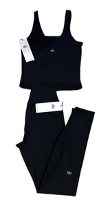 Alo Yoga Black Precision Tank + High-Waist Airlift Legging Set Sz S NWT $202 Photo 0