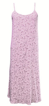 VTG‎ Unbranded M Lavender Pink Floral Cami Midi Dress Lettuce Trim Y2K Coquette Photo 0