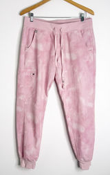 FIGS Zamora Jogger Scrub Pants Medium Petite Pink Marble Tie Dye Photo 0