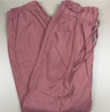 SHEIN Pink Paperbag Waist Cotton Pants Women’s Large 29x27 Drawstring Pockets Photo 0