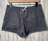 Vuori Ripstop Dark Gray Charcoal Organic Cotton‎ Shorts Raw Hem Womens M Photo 0
