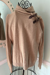 Lauren Ralph‎ Lauren Buckle-Trim Mélange LambsWool XL Turtleneck Sweater. Photo 0