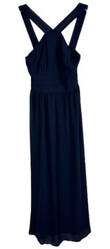 Lulus‎ Small Dress Navy Blue Maxi Floor Length Sleeveless Chiffon Zip Lined 184 Photo 0