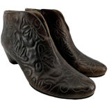 Pikolinos Ankle Boots Leather Embroidered Heeled Slip On Almond Toe Brown 7.5 Photo 0