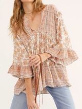 Free People Moonlight Dance Tunic NWT Boho Floral Festival Peasant Top S Photo 0