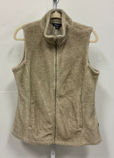 Eddie Bauer Tan Fleece Full Zip Vest Mock Neck Oatmeal Medium Fall Contemporary Photo 0