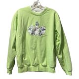 Morning Sun Polar Bear Embroidered Green Christmas Sweatshirt Size Large‎ Photo 0