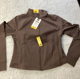 Members Mark Womens Extra-Warm Jacket Brown Full Zip Thumbholes Medium NWT‎ Photo 0