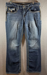 1608 | Miss Me Embroidered Flap Pocket‎ Bootcut Cowgirl Jeans Blue Womens 31 Y2K Photo 0