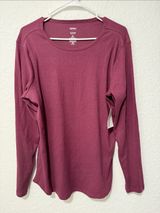 NWT Sonoma Ribbed Scoop-Neck Tee in Plum Size XL Photo 0