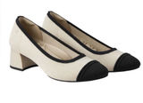 Vivaia Julie Pro Round Toe Chunky Heels in Black Beige Size 36 Photo 0