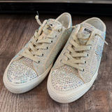 Vintage Havana Jenny Rhinestone Lace Up Sneakers Sparkle 8.5 Gold Rhinestones Photo 0