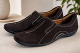 Naturalizer Womens Dark Brown Suede Slip On Loafers Contrast Stitching Size 8.5 Photo 0