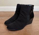 Anne Klein Sport Women's Black Comfort Zip Wedge Ankle Bootie, Size 6M Photo 0