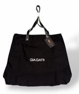 Gia Gatti Large Black Canvas Tote Bag with‎ Faux Leather Handles Photo 0