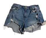 Abercrombie & Fitch Mom Short Curve Love Distressed Blue High Rise 31 12 Photo 0