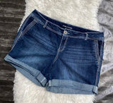 Maurices Blue Denim White Stitching Cuffed Shorts Y2k Summer Spring Grunge Alt Photo 0