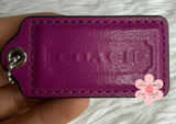 2" COACH Purple Fob Bag Charm Hang tag Hangtag Photo 0