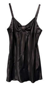 Victoria's Secret Angels Slip Dress Womens Large Black Satin Bow Lingerie Photo 0