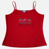 90s Vintage‎ Island Expressions Bonaire Red Tank Top Embroidered Cami Y2K XXL Photo 0