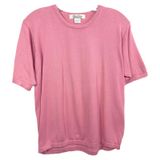 Brooks Brothers‎ Small Top Cotton Knit Short Sleeve Crew Neck Pink 1377 Photo 0