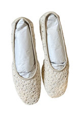 Madewell Mylie Ballet Flat in Crochet Vintage Khaki NZ704 Square Toe Shoes 8 Photo 0