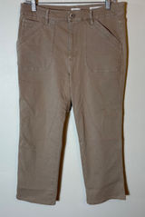J. Jill Denim High-Rise Straight-Leg Ankle Pants‎ Size 10 Taupe Beige Utility Photo 0