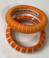 GAMEDAY BANGLES Orange Ribbon Wrapped Bangle Bracelet Lot Set 2 Skinny TN Photo 0