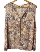 Adrienne Vittadini Paisley Print‎ Sleeveless Top Size 1X Photo 0