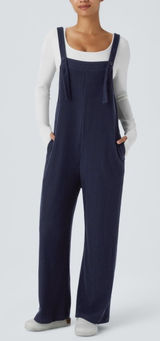 Halara Navy Blue Corduroy Overalls Jumpsuit Size XS NWT Photo 0