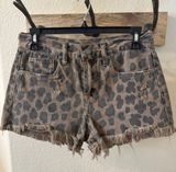 Cheetah Print Denim Shorts Photo 0