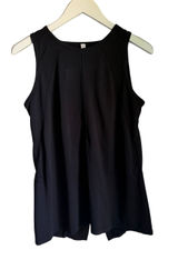 Athleta Black Tie Back Tank Top Small Nylon Athletic Yoga Workout Sleeveless Photo 0